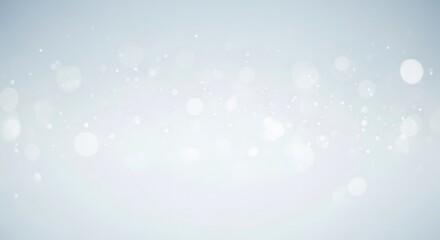 Abstract light blue background with white bokeh and glitter particles. Festive winter or Christmas backdrop for New Year celebration. Cloud dancer - color 2026