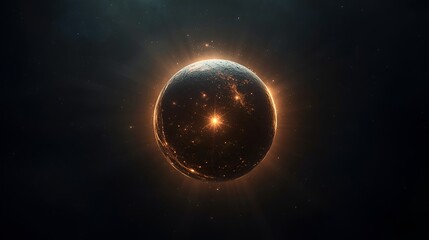 Title: Lucid Origin – A Mesmerizing Glowing Orb Suspended in the Infinite