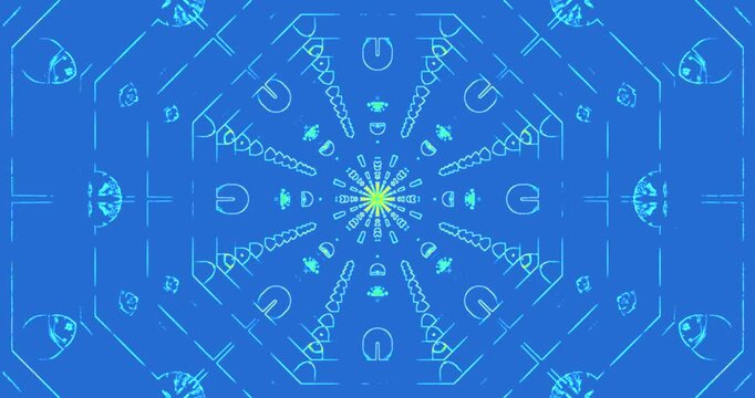 Tunnel video loop creating a vibrant and dynamic screensaver for relaxation and focus enhancement