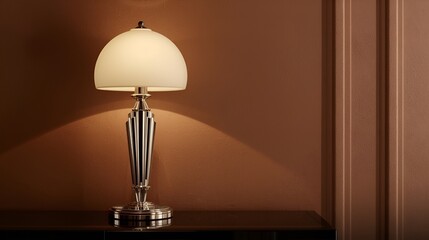 Lucid Origin Art Deco Style Lamp with Geometric Metalwork