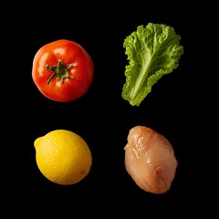 Title: Lucid Origin – Four Vibrant and Delicious Foods