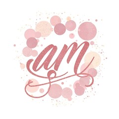 Handwritten Cursive AM Letters Logo with Bold Swirls