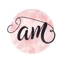 Handwritten Cursive AM Letters Logo with Bold Swirls