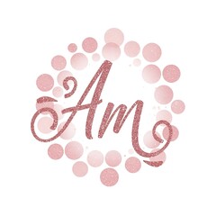 Handwritten Cursive AM Letters Logo with Bold Swirls