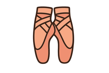 Classic pair of ballet pointe shoes with crossed ribbons symbolizing dance and elegance