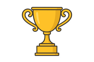 Classic golden winner's trophy cup with ornate handles and pedestal base