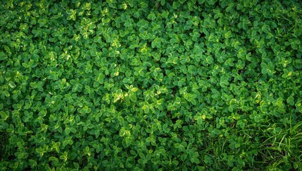 A lush carpet of leaves blankets the earth, bathed in sunlight streaming through the trees, symbolizing the vitality of spring, seasonal change.