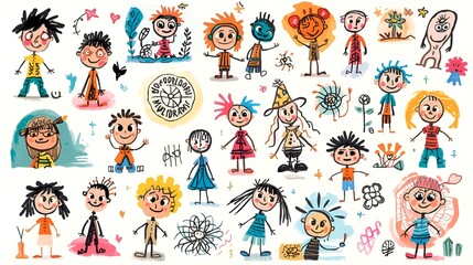 Lucid Origin Illustration &ndash; A Set of Whimsical Childlike Drawings