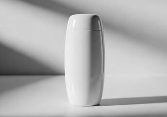 Sleek White Unmarked Bottle for Beauty Product Packaging Design