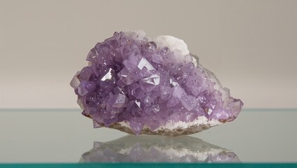 Amethyst scepter mineral specimen isolated, showcasing geological properties, suitable for educational purposes