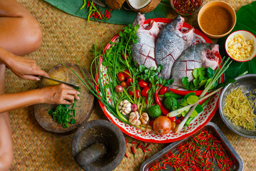 Fresh tilapia and Thai spices