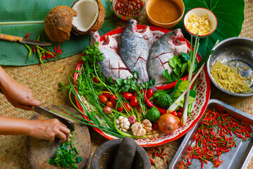 Fresh tilapia and Thai spices
