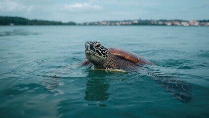 Turtles performing a synchronized water ballet, showcasing teamwork and elegance