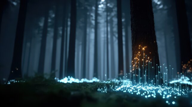 A glowing thread ran through the core of the forest, its pulse causing every leaf to hit in rhythm, a handshake of nature linking each index of life