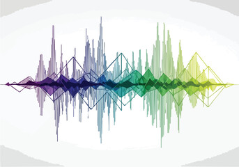 Vibrant Waves A Colorful Abstract Audio Spectrum Illustration
