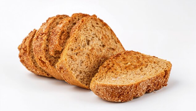 Slices of bread prepared for toasting on a white surface, ideal for breakfast options