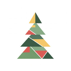 Minimalist Christmas Tree Icon &ndash; Flat Vector
