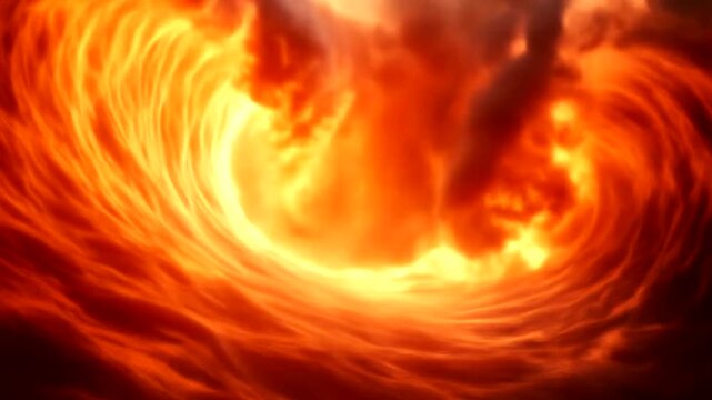 Fiery portal of incandescent energy vortex