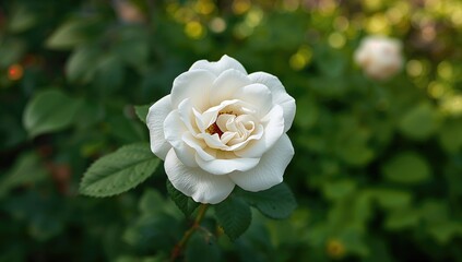 The flowers are white and have an appealing shape, ideal for home garden planting, seasonal change