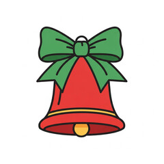 Christmas Bell with Bow &ndash; Minimal Vector Icon