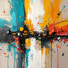 Title: Lucid Origin Vibrant and Dynamic Abstract Modern Art Painting