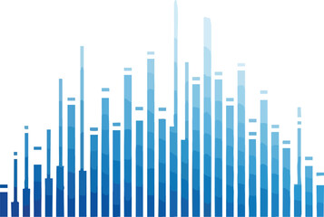 Abstract Cityscape Blue Vertical Bars in a Modern Design