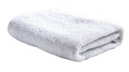 Folded white towel, ready for use in the bathroom