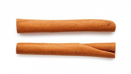 Cinnamon Sticks on White Background, aromatic spice for culinary use