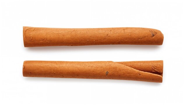 Cinnamon Sticks on White Background, aromatic spice for culinary use