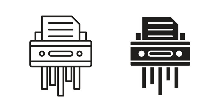 Paper shredder icon. Symbol, logo illustration. graphic icon set