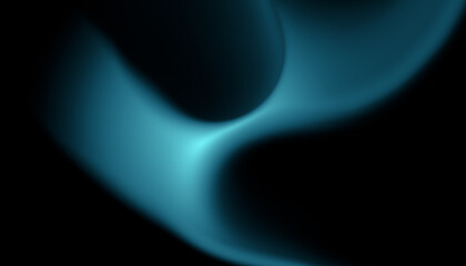 Abstract blue light waves on black background create smooth, flowing design