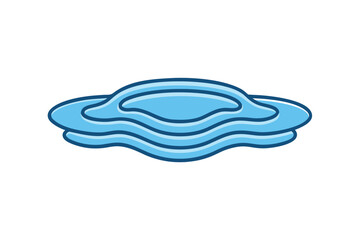 water ripples vector icon silhouette on white