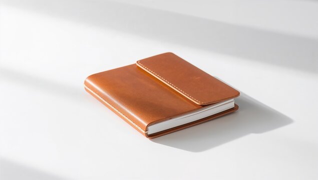 Leather Notebook Isolated Against a White Surface, ideal for organizational efficiency