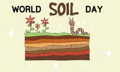 World soil day concept. Cross-Section of a Dynamic Earth: A cross-sectional view of earth's layers.