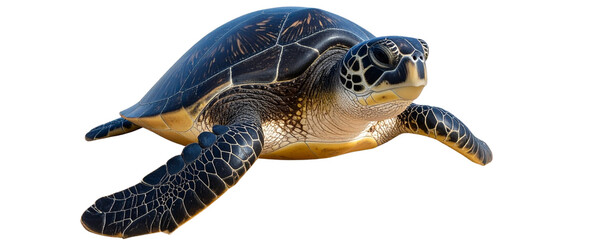 Resting Sea Turtle with Textured Shell on Soft Sand Dune – Wildlife Conservation Isolated PNG