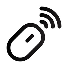 Wireless Mouse Professional Line Icon. Modern vector illustration representing computer peripherals, wireless connectivity, and digital navigation.