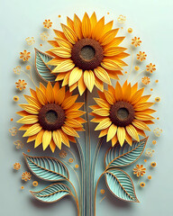 Obraz premium Sunflower on a isolated background