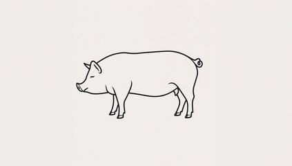 Fototapeta premium Vector illustration of a pig, symbolizing farm livestock, useful for agricultural themes