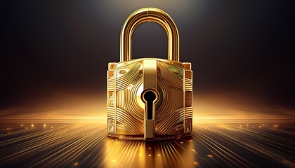 golden open padlock concept symbolizes security freedom unlocked digital access