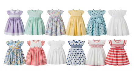 Collection of girls dresses, various styles