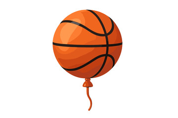 Stylized basketball balloon floating on a white background for sports celebration