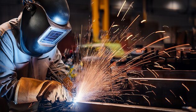 metal fabricator welding precision components for industrial machinery featuring expertise and accuracy