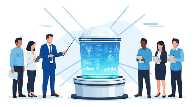 Futuristic medical presentation utilizing holographic technology for health professionals review