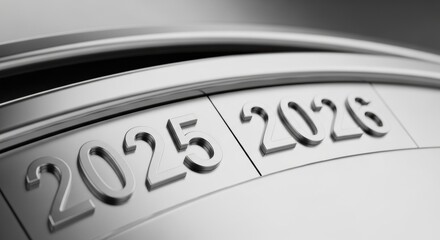 Concept of time changing, transition, and chronological progress into the future