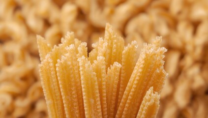 Uncooked dry pasta, versatile ingredient for various dishes