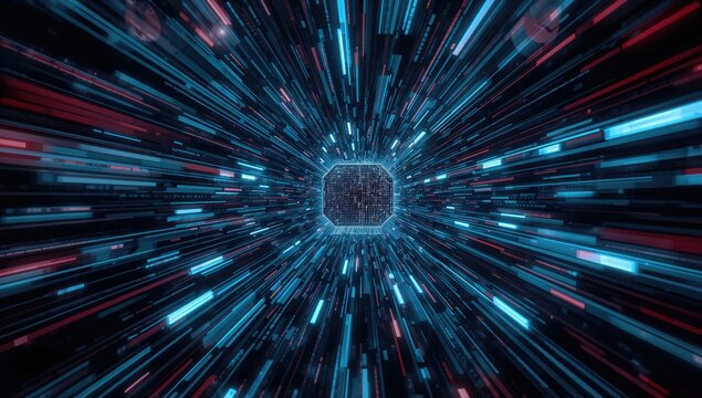 3D abstract futuristic background, designed for tech visuals and data presentations, enhancing digital themes