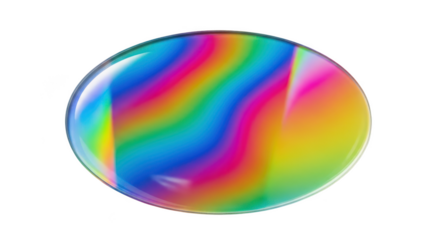 Vibrant rainbow swirl sphere isolated on transparent background