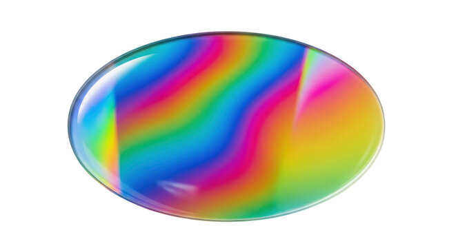 Vibrant rainbow swirl sphere isolated on transparent background
