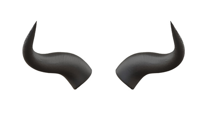 Devil animal horn and horns isolated. PNG transparency	