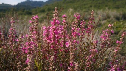 Fototapeta premium Wildflowers in vibrant hues, showcasing the beauty of nature, seasonal change